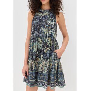 ULLA JOHNSON 'Mari' Cotton-Blend Floral Mini-Dress, Portofino (Blue Multi)